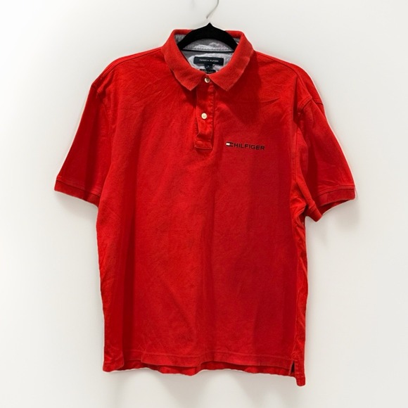Tommy Hilfiger Classic Fit Red Polo Shirt – Men's Size‎ M (Embroidered Logo) - Picture 1 of 3